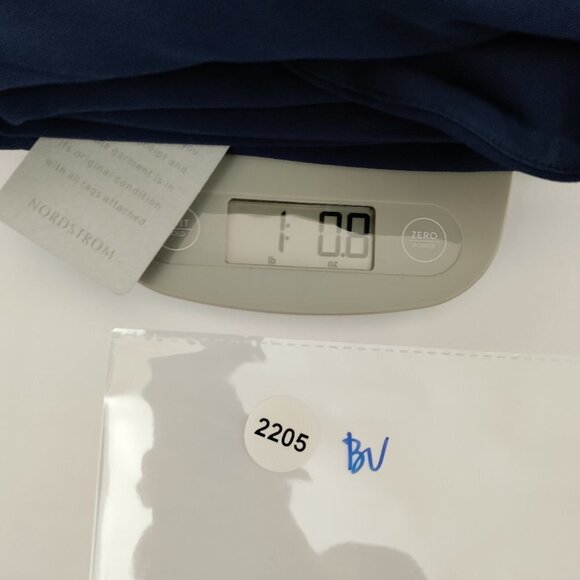 New JS Collections Tulip Sleeve V Neck Mini Structured Dress Size 2 Women Blue - Picture 16 of 16